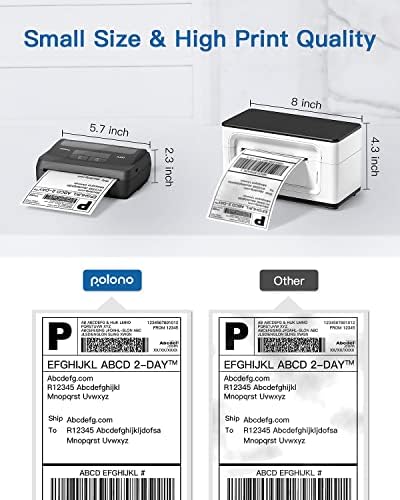 Polono A400 Bluetooth Térmica Rótulo Impressora - Impressora de etiquetas 4x6 Para pacotes de remessa para pequenas empresas - Impressora portátil sem fio para iPhone, Android & PC, compatível com , eBay, USPS