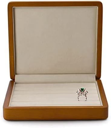 DLVKHKL Solid Wooden Jewelry Display Box Ring Display com Microfiber Jewelry Box Stand para caixa de embalagem de jóias