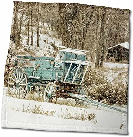 3drose Danita Delimont - Western - EUA, Wyoming, Shell, Wagon Blue in Snow - Toalhas