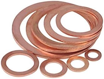 50pcs M12 Ultra-Fiin Copper Washers plana Juntas da arruela Cuprum Junta de 14 mm a 16 mm de diâmetro externo de 0,1 mm 1 mm de espessura