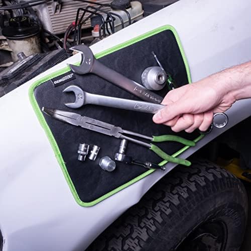 OEMTOOLS 25131 Magnetic Tool Pad, porta de ferramenta magnética flexível verde e preta, bandejas de ímãs para trabalho
