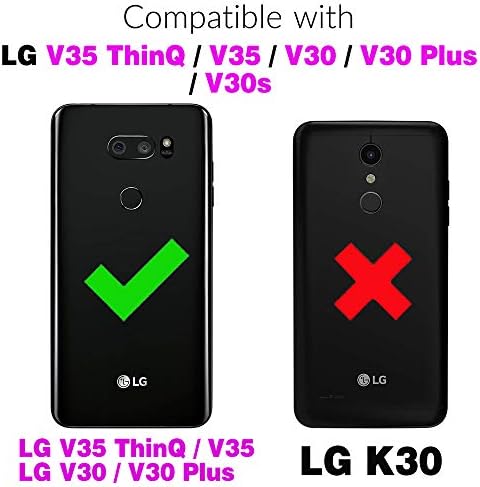 Caixa de telefone para LG V35 Thinq V30 Plus Carteira com protetor de tela de vidro temperado e acessórios de células