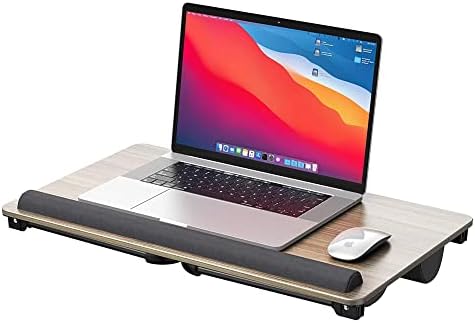 ATUMTEK 27 ”Extra grande mesa de volta se encaixa em laptops de 17 polegadas, mesa de laptop de 2 em 1 para sofá de cama, mesa de lapão com almofada e pernas dobráveis ​​para o escritório em casa, escrevendo, escrevendo