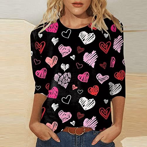Jjhaevdy feminino fofo amor impressão de coração tops love letra de coração impressão moletons de moletom gráfico Pullovers de pullover