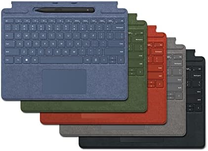 Teclado do Microsoft Surface Pro Signature com pacote Slim Pen 2, teclado colorido de safira