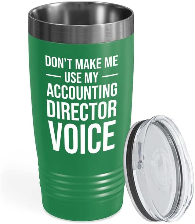 Contador Green Edition Tumbler 20oz - Diretor de Contabilidade A - Presente para Auditor de Auditor de Estudantes de