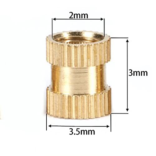 NACX M3 x 5mm x 4,2mm inserção de rosca fêmea de bronze fêmea de bronze, 250pcs