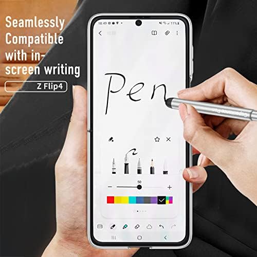 Liulanz para Samsung Galaxy Z Flip 4 Case Proteção de dobradiça magnética com caneta, capa de negócios de moda de protetor