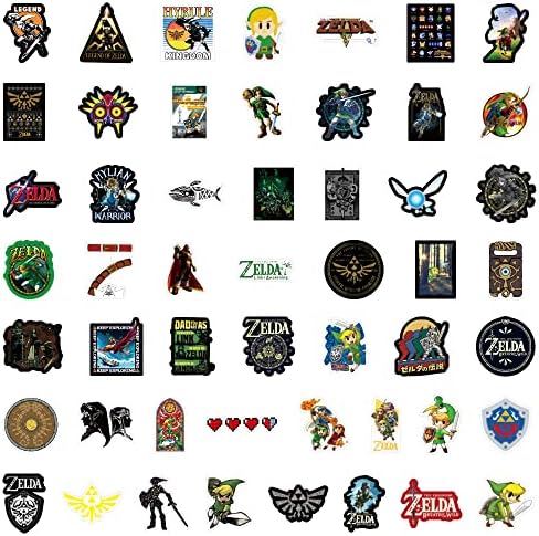 A Legend of Zelda adesivos, adesivos de jogo de 50pcs legais para laptop, favores de festa zelda, adesivos à prova d'água de vinil