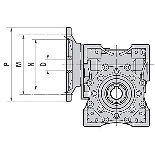 Ametric NMRV 40 71B14 Flange de entrada motor