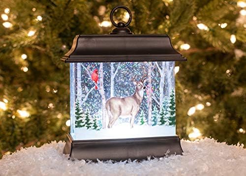 Lanterna de inverno LED LANTRAS 8,5 x 3,75 Dome de redemoinho de neve acrílico