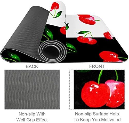 Cherry Yoga Mat 6mm de espessura não deslizante eco-friendly não tóxico resistência a lágrimas 72 polegadas extra longa