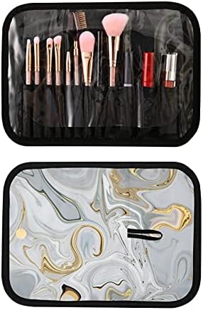Mnsruu Bolsa de higiene pessoal cinza Opal Fluido Opal Solpagem de maquiagem Saco de viagem para produtos de higiene pessoal 3 PCs