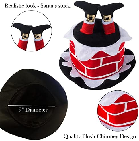 Chapéus de natal tigerdoe- 2 pacote de chimney de santa- chapéu de calça santas- chapéus de santa louca- acessórios de