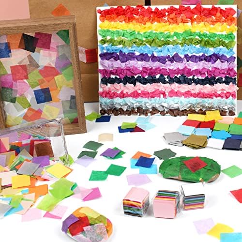 5400 PCs de 1 polegada de papel de papel quadrado para artesanato e 150 folhas de papel de seda 20x26 polegadas para sacolas de presente e embrulho