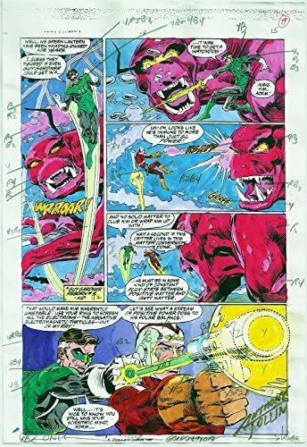 Green Lantern Comics 38 Arte de produção Página original 15 assinado Anthony Tollin
