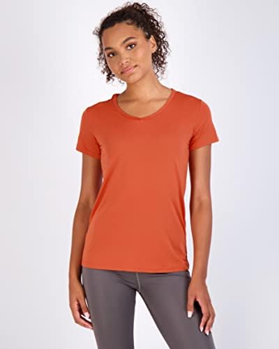 5 pacote: Mulher de manga curta Camiseta de moda ativa de decote em vingamento de umidade seca de umidade seca ioga Top