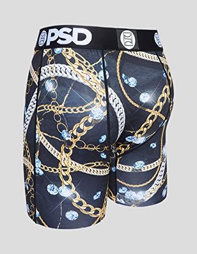 PSD Men's Ice & Chains Boxer Briefs, Black, XL