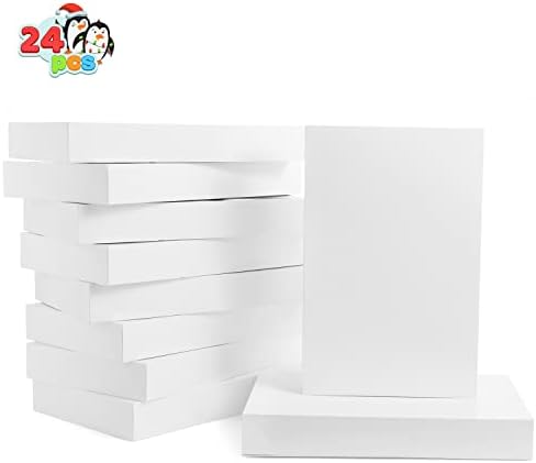 Joyin 24 PCs Caixas de camisa de papel branco simples de Natal 17 ”x11” x2,5 ”Grande caixa de presente com tampa para roupas, embrulho caixas de túnica, caixas de camisa para natal, férias, festas de aniversário, embrulhar presente
