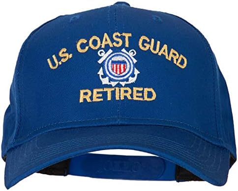 Logo aposentado da Guarda Costeira dos EUA Bordado Bordado de Cotton Pro Style Cap - Royal OSFM