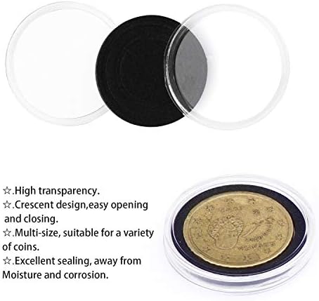 Cápsulas de moedas de 30 mm de 30 mm e 5 tamanhos protegem a caixa do porta -moedas da junta com caixa de organizador de armazenamento