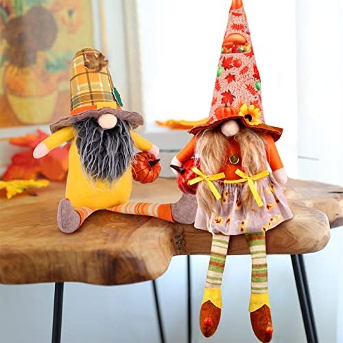 2 PCs Decorações de Ação de Graças para Bumpkins Gnomos Decoração de Prugé