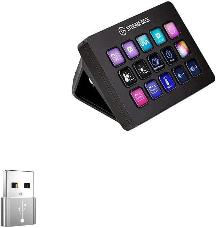 Adaptador de ondas de caixa compatível com Elgato Stream Deck Mk.2-USB-A para C PORTCHANGER, USB TIPO C OTG USB-A Converter