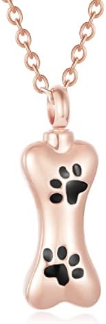 Colar de pingente memorial de cães de cachorro personalizado com estampa de pata, aço inoxidável personalizado cremação de jóias de