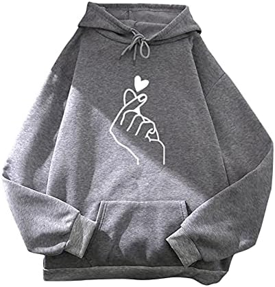 Hoodies casuais de Vecduo para mulheres, moleto -feminino/impressão com capuz comprido manga longa moletons leves camisetas