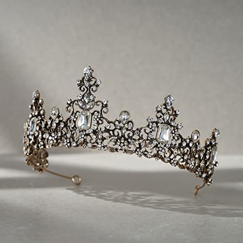 Sweetv Queen Crown for Women - Tiaras e coroas barrocas, coroa de figurinidade da princesa Tiara, Festas de aniversário do