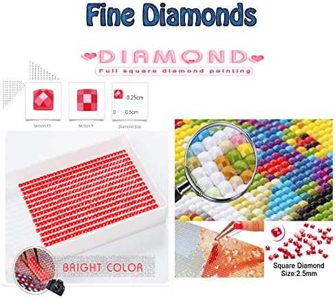 Kits de pintura de diamante para adultos, arte preta branca arte diamante crianças iniciantes tinta 5d por números, broca completa