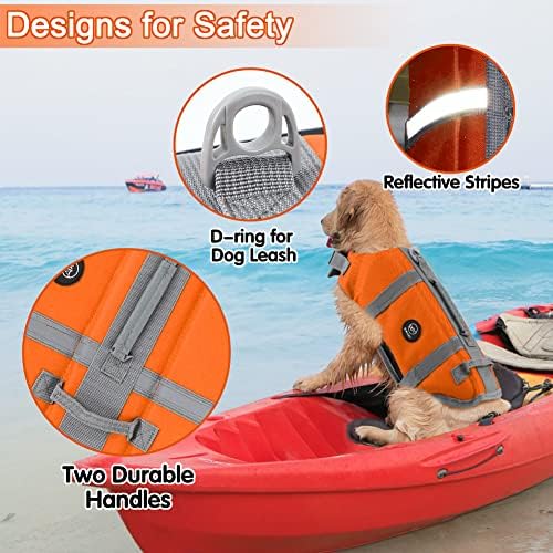 Jackets salva -vidas para cães, colete de natação de cães pequeno/médio/grande ajustável para segurança de segurança de água