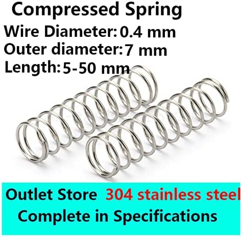 As molas de compressão são adequadas para a maioria dos reparos I 304 Aço inoxidável compressão Fio de mola de mola Diâmetro de 0,4