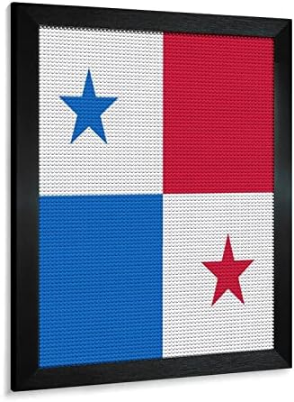 Kits de pintura de diamante 5D da bandeira do Panamá com moldura de madeira artesanato completo artesanato de arte para decoração