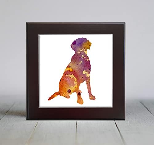 Abstrato amarelo Chesapeake Bay Retriever Dog Autcolor Art Tile Decorativo