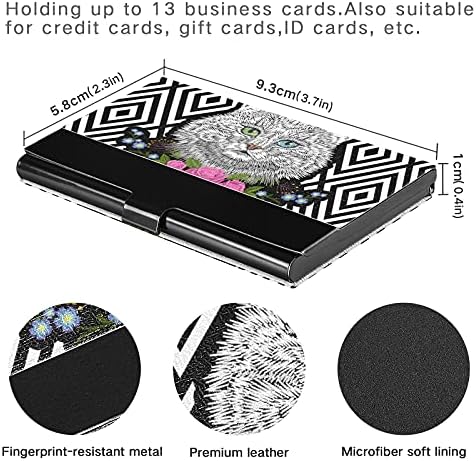 Titular do cartão de visita de gato branco para homens do cartas de visita do homem Caso com Cretid Card Card Card