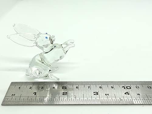 Sansukjai Rabbit minúsculo fatuetas de miniatura ARTEMS MANTA ARTE DE VIDRO DE VIDRO DE VIDRO COLECTÍVEL Decorar, claro