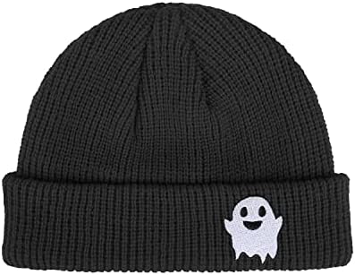 LHSCVUFASC Halloween Chapéus de fantasma de inverno para homens Mulheres boo chapéu macio quente unissex caveira touca de malha