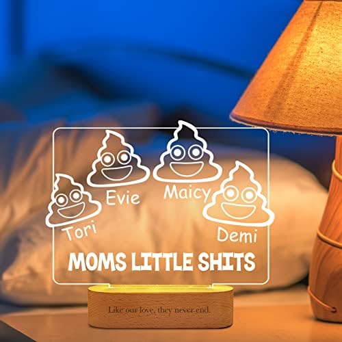Jugjug personalizado mamãe shits lâmpada leve engraçada com nomes presente de dia das mães personalizado para mamãe da filha filha