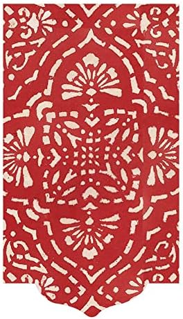 Caspari Annika Die-Cut Linen Hóspedes guardanapos de toalha em vermelho, dois pacotes de 12