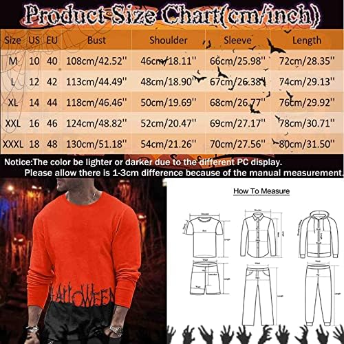 XXZY HALLOWEEN Mens 3D Tops digitais masculino Halloween Pumpkin Print Blouse Blusa Longa Longa Camisetas de Fit Sold