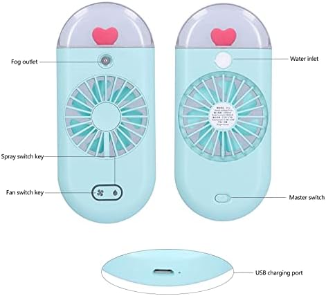 Madine 2in 1 Water Mist Fan Fan Protable umidificador ventilador handheld Fan Mini USB Charging Fan Handheld Handheld