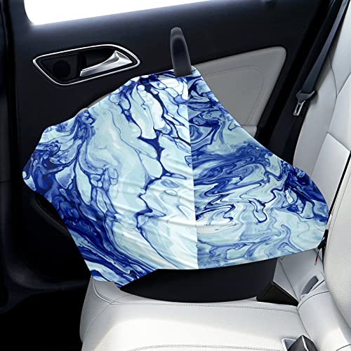 Capas de assento de carro para bebês Óleo Gouache Art Blue Paint Abstract Cober