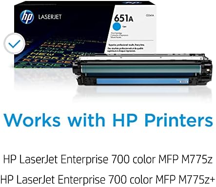 HP 651A Cartucho de toner ciano | Trabalha com a HP LaserJet Enterprise 700 Color MFP M775 Series | CE341A