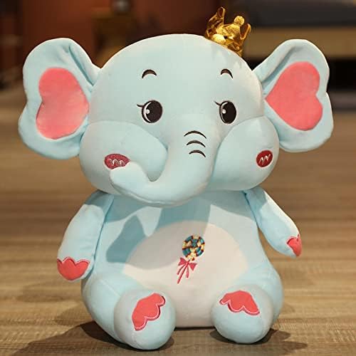 LuckyMeet adorável Crown Elephant Doll Angel Angel Elephant Plush Girl Girl Sleeping Sleeping Doll Doll Doll Gift Blue30cm