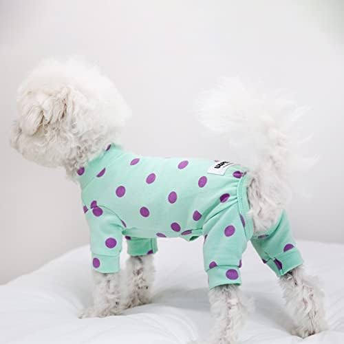 Pijamas de cachorro de bolinhas de pão de pollhop u e animais de estimação, material macio de gola alta de gola alta