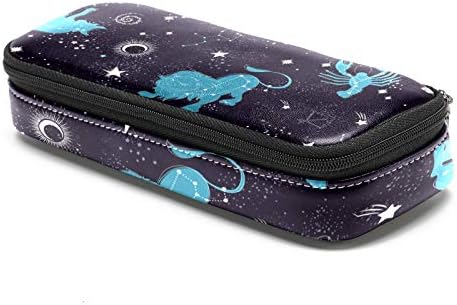 Space Galaxy Constellation Padrão sem costura impressão 84x55in Canete de capa lápis com bolsa de armazenamento de papelas com zíper duplo para escritório de trabalho escolar meninos meninas