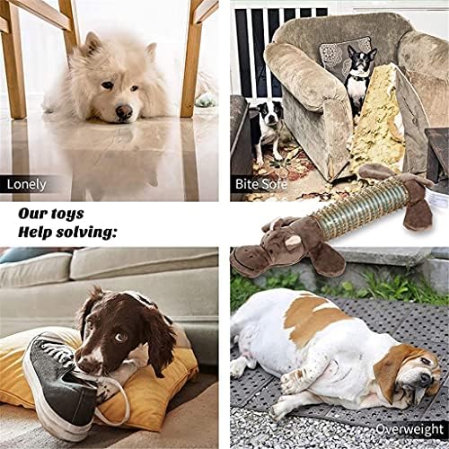 FEGOCLT Interactive Dog Chew Toys dentes em forma de pelúcia Design de animais de borracha Squeaker Toys de animais de estimação