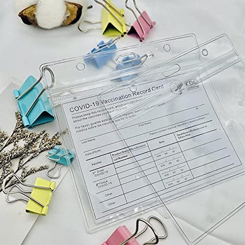 NC 3 Pack Vaccine Card Protetor à prova d'água, protetor de cartão de plástico de 4 x 3 polegadas, suporte para cartões