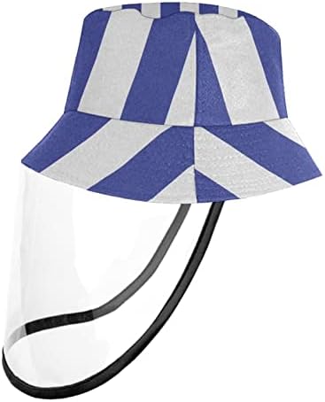 Chapéu de proteção para adultos com escudo facial, chapéu de pescador anti -sun tap, náutico marinho azul âncora veleiro